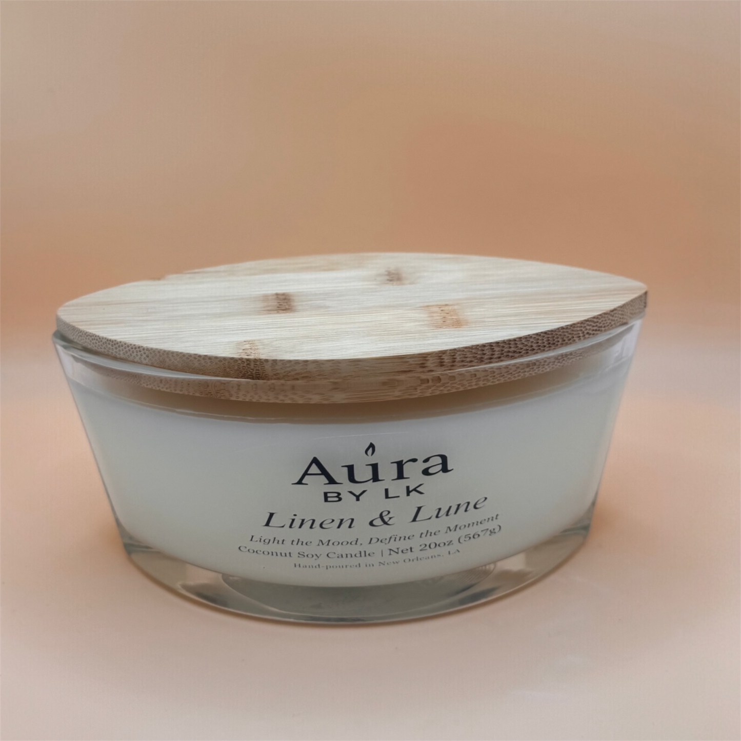 Aura by LK Linen & Line Luxe Oval Candle jar