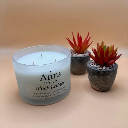Aura by LK Black Ledger 16oz candle