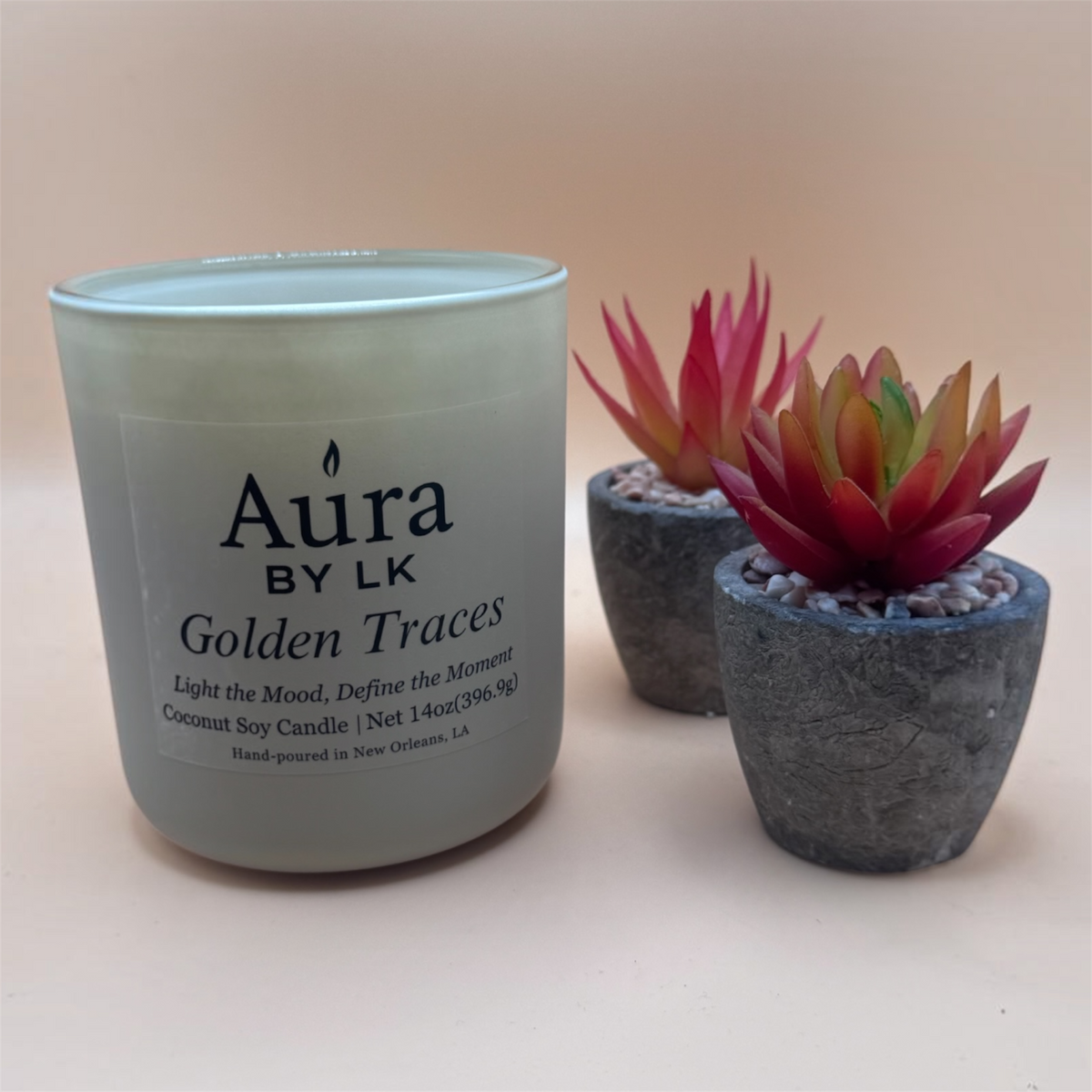 Aura By LK Golden Traces 14oz Tan Jar
