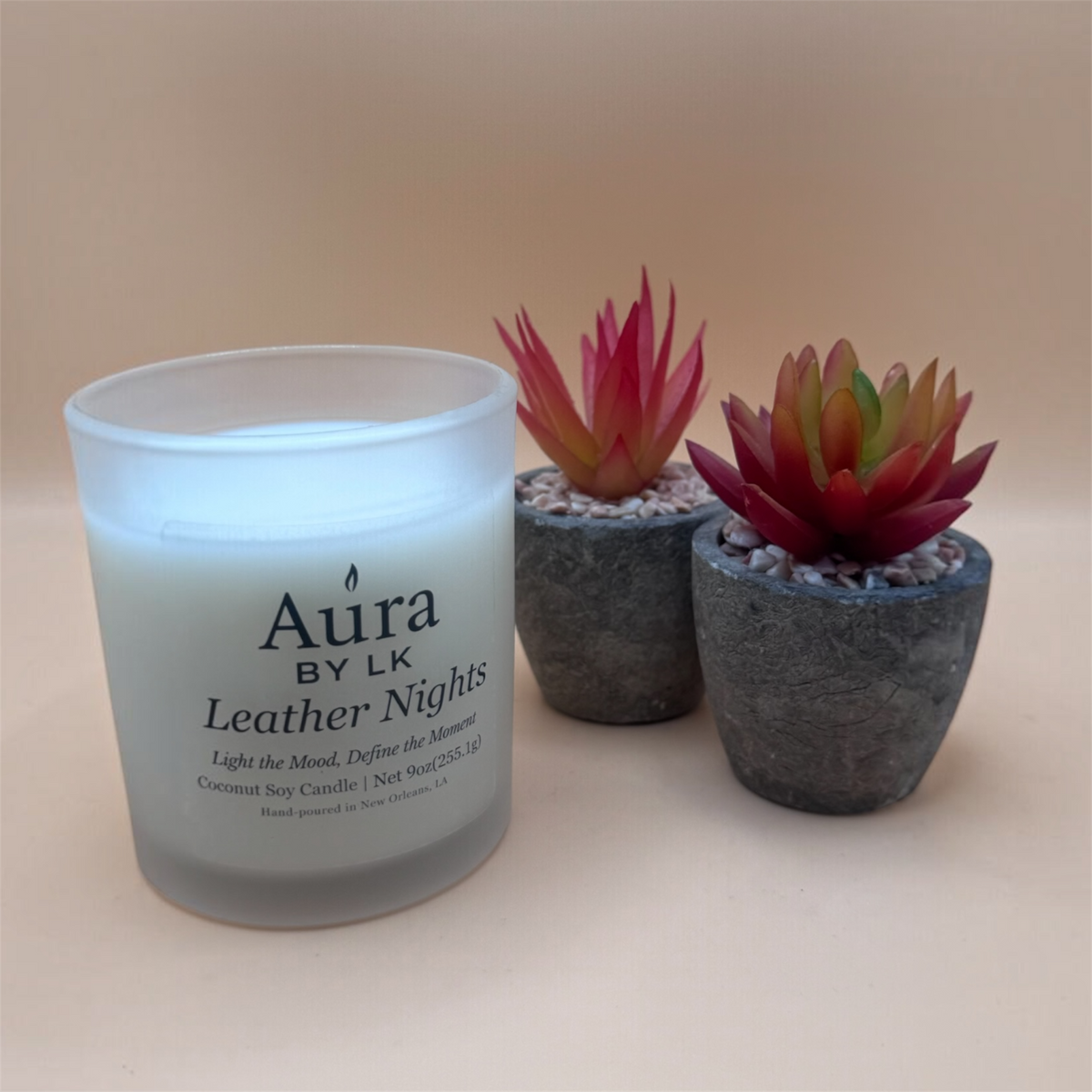Aura BY LK Leather Nights 10oz candle