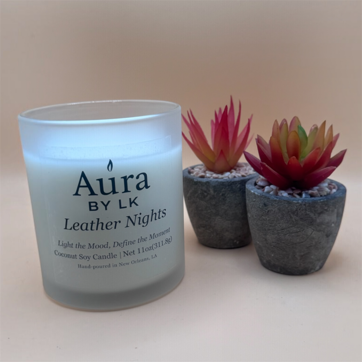 Aura By LK Leather Nights 12oz candle
