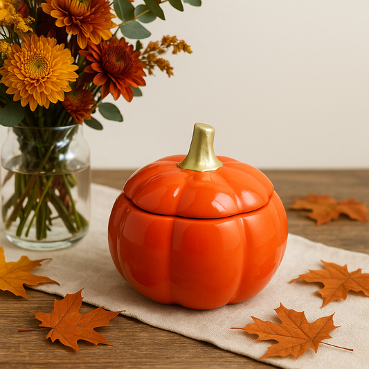 Aura by LK fall collection orange pumpkin jar