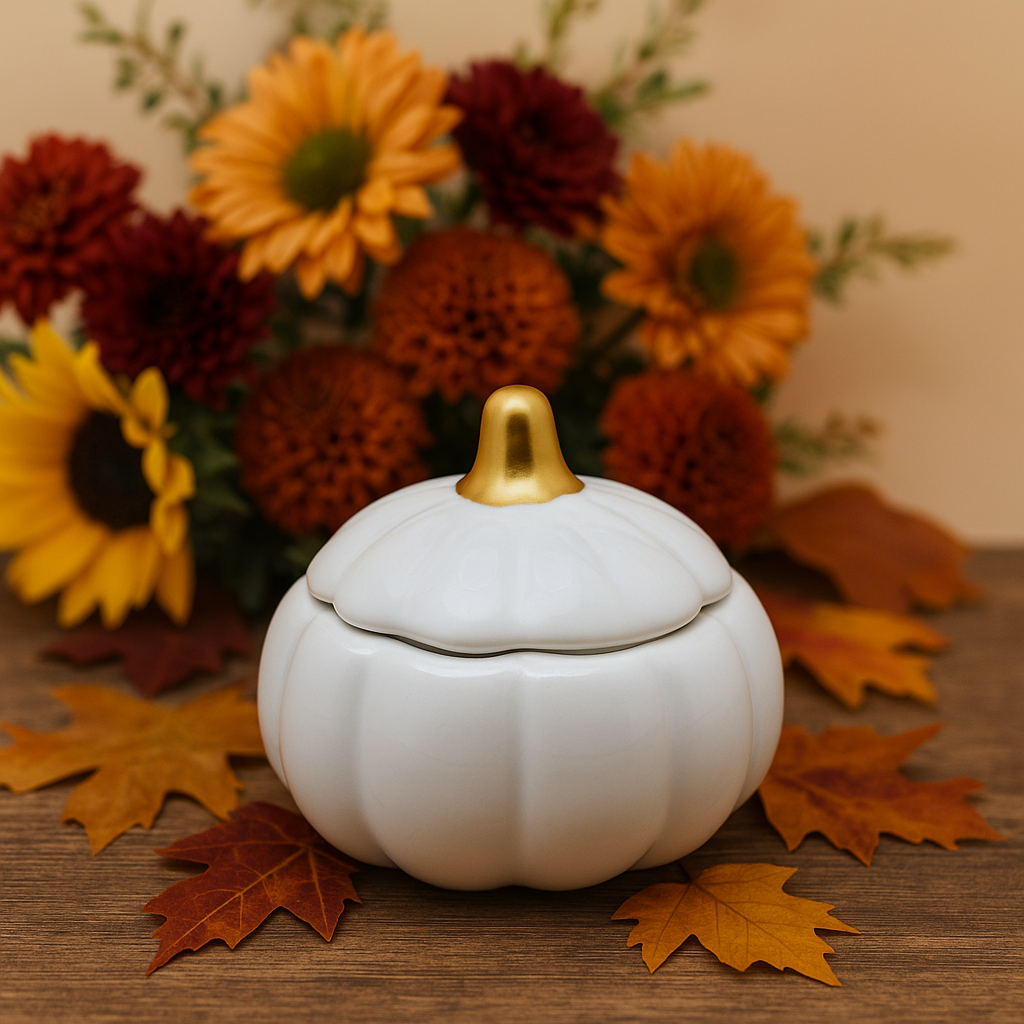 Aura by LK Fall Collection White pumpkin jar